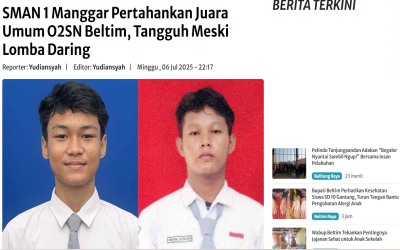 SMAN 1 Manggar Pertahankan Juara Umum O2SN Beltim, Tangguh Meski Lomba Daring