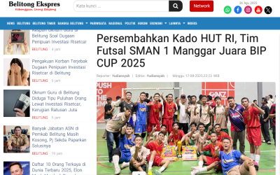 Persembahkan Kado HUT RI, Tim Futsal SMAN 1 Manggar Juara BIP CUP 2025