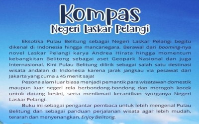Ares Faujian, S.Pd*: “Kompas Negeri Laskar Pelangi”