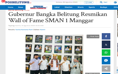 Gubernur Bangka Belitung Resmikan Wall of Fame SMAN 1 Manggar
